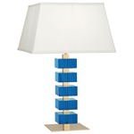 Monaco Table Lamp - Natural Brass / Turquoise Crystal / White