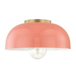 Avery Semi Flush Ceiling Light - Pink