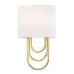 Farah Wall Light - Aged Brass / White