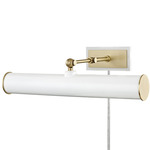 Holly Plug-In Picture Light - Aged Brass / White