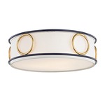 Jade Flush Mount Ceiling Light - Gold Leaf/Navy / White