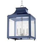 Leigh Pendant - Polished Nickel / Navy / Clear