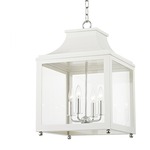 Leigh Pendant - Polished Nickel / White / Clear