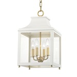 Leigh Pendant - Aged Brass / White / Clear