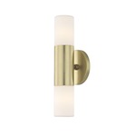 Lola Two Light Wall Light - Aged Brass / Opal