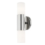 Lola Two Light Wall Light - Polished Nickel / Opal