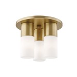 Lola Flush Mount Ceiling Light - Aged Brass / Opal