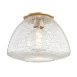 Maya Flush Mount Ceiling Light - Aged Brass / Clear Crackle