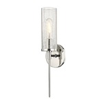 Olivia Clear Crackle Wall Sconce - Polished Nickel / Clear Crackle