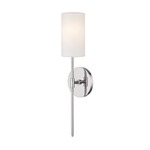 Olivia White Linen Wall Sconce - Polished Nickel / White Linen