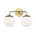 Paige Bathroom Vanity Light - Aged Brass / Opal