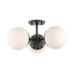 Paige Semi Flush Ceiling Light - Old Bronze / Opal