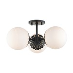 Paige Semi Flush Ceiling Light - Old Bronze / Opal