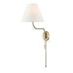 Patti Plug-in Wall Light - Aged Brass / White