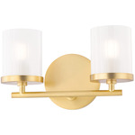 Ryan Bathroom Vanity Light - Aged Brass / Frosted