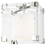 Achilles Flush Mount Ceiling Light - Polished Nickel / Matte Opal