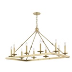 Allendale Rectangular Chandelier - Aged Brass