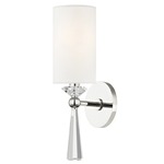 Birch Wall Sconce - Polished Nickel / Off White