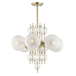 Calypso Chandelier - Aged Brass / Matte Crackle