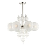 Calypso Chandelier - Polished Nickel / Matte Crackle