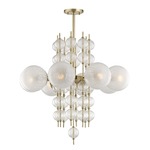 Calypso Chandelier - Aged Brass / Matte Crackle