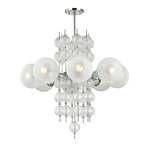 Calypso Chandelier - Polished Nickel / Matte Crackle