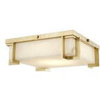 Delmar Flush Mount Ceiling Light - Aged Brass / Alabaster