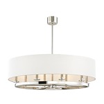 Durham Oval Chandelier - Polished Nickel / Off White