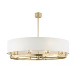 Durham Chandelier - Aged Brass / Off White