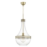 Hagen Pendant - Aged Brass / Clear