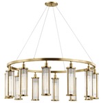 Marley Chandelier - Aged Brass / Clear