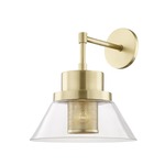 Paoli Wall Sconce - Aged Brass / Clear