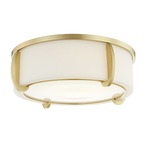 Talon Flush Mount Ceiling Light - Aged Brass / Opal / Glossy