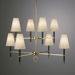 Ventana Two Tier Chandelier - Natural / Ebony + Antique Brass / Natural