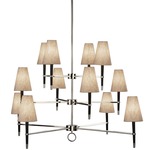 Ventana Three Tier Chandelier - Natural / Ebony + Polished Nickel / Natural