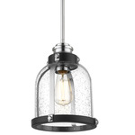 Burren Pendant - Matte Black / Chrome / Clear Seedy