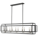 Titania Linear Chandelier - Black / Brushed Nickel