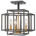Titania Semi Flush Ceiling Light - Bronze / Olde Brass
