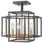 Titania Semi Flush Ceiling Light - Bronze / Olde Brass