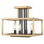 Quadra Semi Flush Ceiling Light - Olde Brass / Bronze