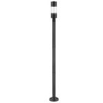 Luminata Post Light with Round Post/Stepped Base - Black / Clear