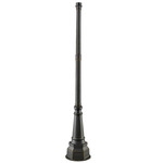 3IN Fitter Outdoor Round Post with Decorative Base - 7 Foot - Oil Rubbed Bronze