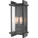 Fallow Outdoor Wall Light - Black / Clear Seedy