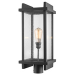 Fallow Outdoor Post Light with Round Fitter - Black / Clear Seedy