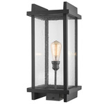 Fallow Outdoor Post Light with Square Fitter - Black / Clear Seedy