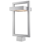 Luttrel Outdoor Post Light - Silver / Frosted