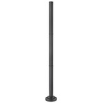 3IN Fitter Outdoor Round Post with Stepped Base - 6 Foot - Black