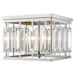 Mersesse Square Ceiling Light - Chrome / Clear