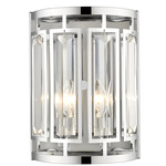 Mersesse Half Round Wall Sconce - Chrome / Clear