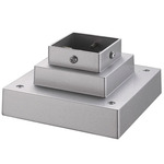 Outdoor Pier Mount Square Stepped Base Accessory - Silver